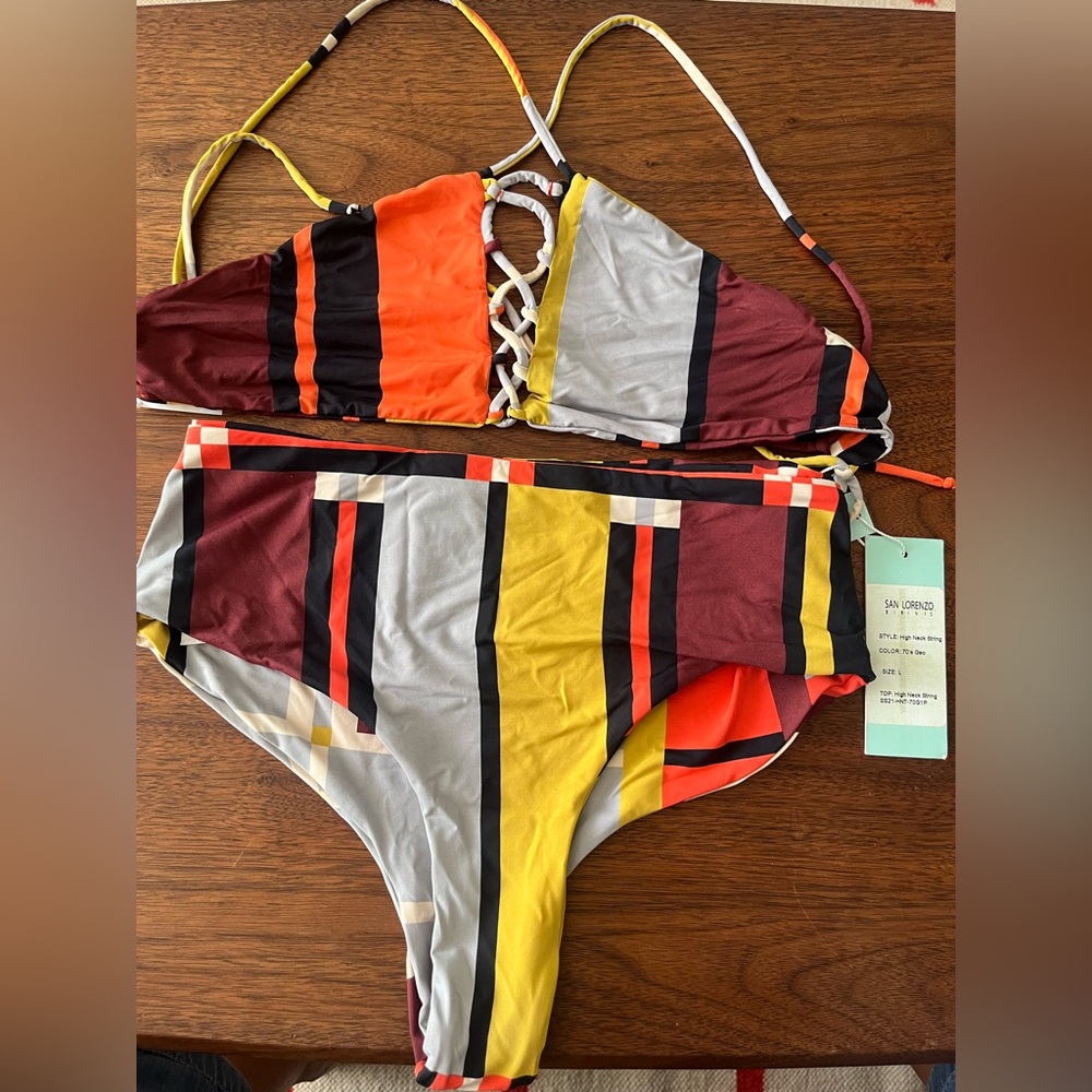 San Lorenzo 70s geo bikini